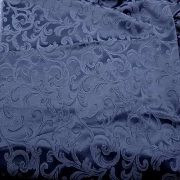 Vintage Royal Blue Floral Brocade Fabric 1.75 yd x 54" French Style Upholstery - Picture 2 of 4